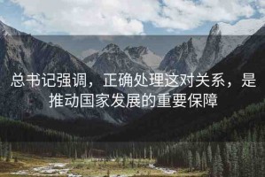 總書(shū)記強(qiáng)調(diào)，正確處理這對(duì)關(guān)系，是推動(dòng)國(guó)家發(fā)展的重要保障