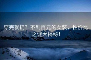 穿完就扔？不到百元的女裝，性價(jià)比之謎大揭秘！