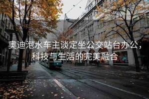 奧迪泡水車主淡定坐公交站臺(tái)辦公，科技與生活的完美融合