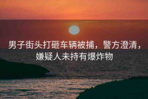 男子街頭打砸車(chē)輛被捕，警方澄清，嫌疑人未持有爆炸物