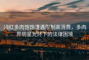 網(wǎng)紅多肉飽飽遭遇限制高消費(fèi)，多肉界明星光環(huán)下的法律困境