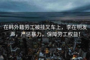 在韓外籍勞工被掛叉車上，李在明發(fā)聲，嚴懲暴力，保障勞工權益！