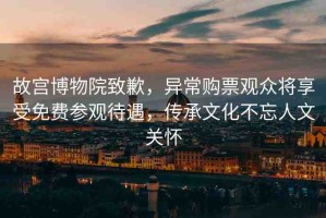 故宮博物院致歉，異常購票觀眾將享受免費參觀待遇，傳承文化不忘人文關(guān)懷