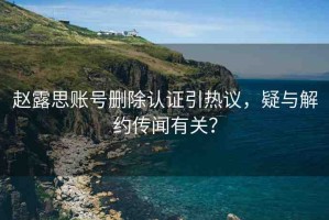 趙露思賬號(hào)刪除認(rèn)證引熱議，疑與解約傳聞?dòng)嘘P(guān)？
