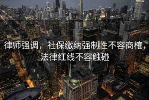 律師強(qiáng)調(diào)，社保繳納強(qiáng)制性不容商榷，法律紅線不容觸碰