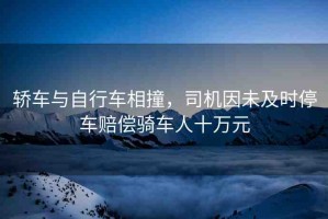 轎車與自行車相撞，司機因未及時停車賠償騎車人十萬元