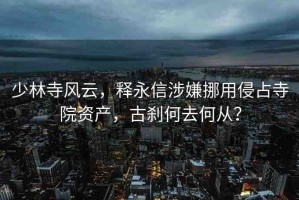 少林寺風(fēng)云，釋永信涉嫌挪用侵占寺院資產(chǎn)，古剎何去何從？