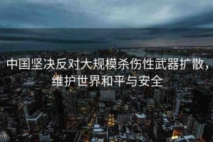 中國堅決反對大規(guī)模殺傷性武器擴散，維護世界和平與安全