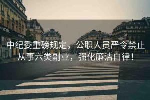 中紀(jì)委重磅規(guī)定，公職人員嚴(yán)令禁止從事六類副業(yè)，強(qiáng)化廉潔自律！