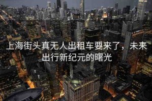 上海街頭真無人出租車要來了，未來出行新紀(jì)元的曙光