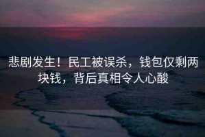 悲劇發(fā)生！民工被誤殺，錢包僅剩兩塊錢，背后真相令人心酸