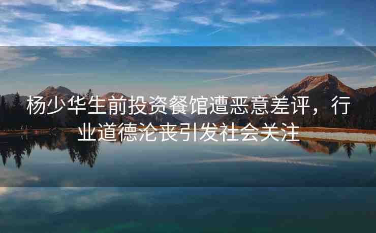 楊少華生前投資餐館遭惡意差評，行業(yè)道德淪喪引發(fā)社會關注