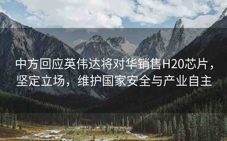 中方回應英偉達將對華銷售H20芯片，堅定立場，維護國家安全與產(chǎn)業(yè)自主