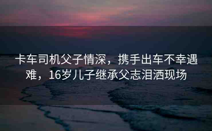 卡車司機父子情深，攜手出車不幸遇難，16歲兒子繼承父志淚灑現(xiàn)場