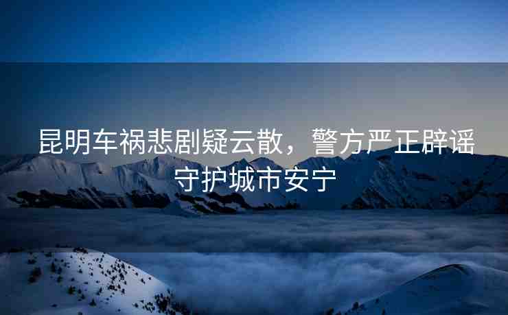 昆明車禍悲劇疑云散，警方嚴(yán)正辟謠守護(hù)城市安寧
