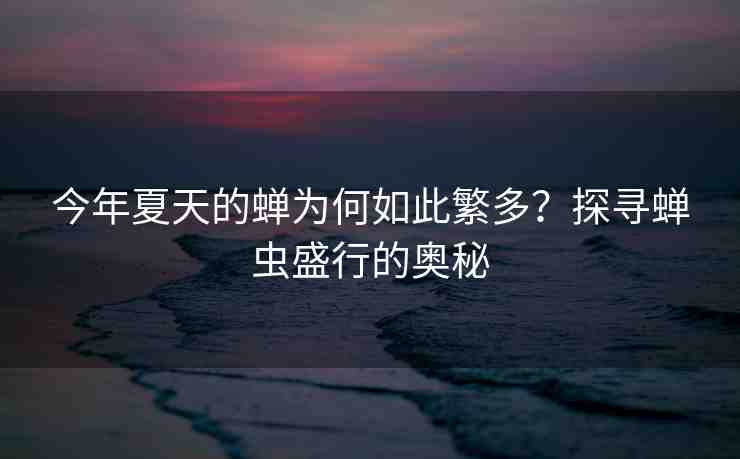 今年夏天的蟬為何如此繁多？探尋蟬蟲盛行的奧秘