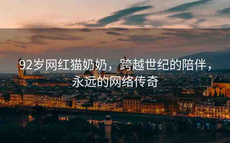 92歲網(wǎng)紅貓奶奶，跨越世紀(jì)的陪伴，永遠(yuǎn)的網(wǎng)絡(luò)傳奇