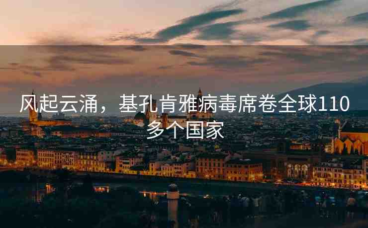 風起云涌，基孔肯雅病毒席卷全球110多個國家