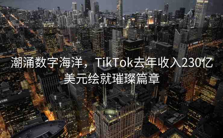 潮涌數(shù)字海洋，TikTok去年收入230億美元繪就璀璨篇章