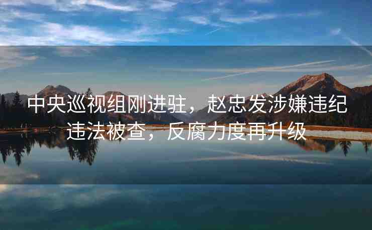 中央巡視組剛進(jìn)駐，趙忠發(fā)涉嫌違紀(jì)違法被查，反腐力度再升級(jí)