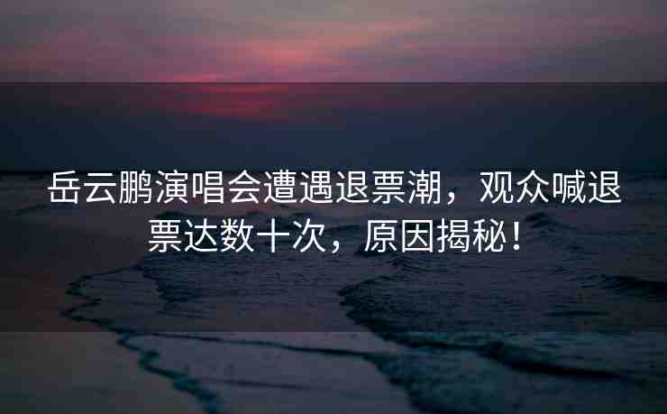 岳云鵬演唱會(huì)遭遇退票潮，觀眾喊退票達(dá)數(shù)十次，原因揭秘！