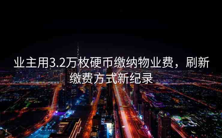 業(yè)主用3.2萬(wàn)枚硬幣繳納物業(yè)費(fèi)，刷新繳費(fèi)方式新紀(jì)錄