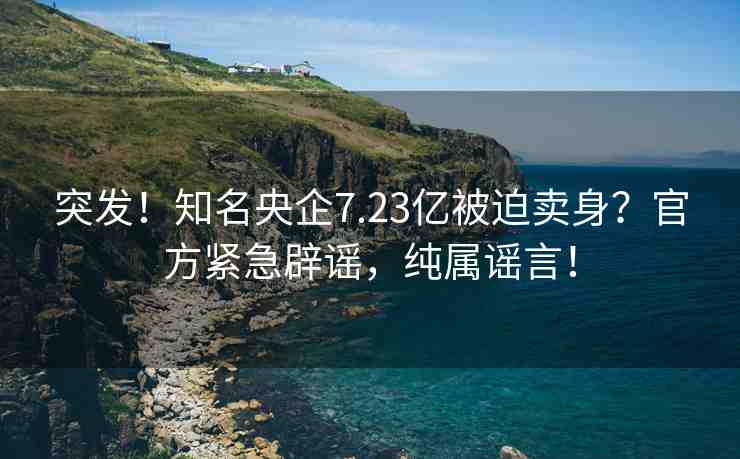 突發(fā)！知名央企7.23億被迫賣身？官方緊急辟謠，純屬謠言！