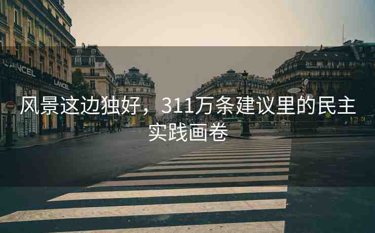 風(fēng)景這邊獨(dú)好，311萬條建議里的民主實(shí)踐畫卷