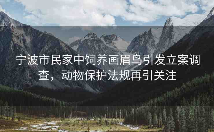 寧波市民家中飼養(yǎng)畫眉鳥引發(fā)立案調(diào)查，動物保護(hù)法規(guī)再引關(guān)注