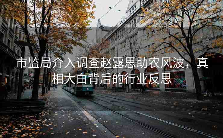 市監(jiān)局介入調(diào)查趙露思助農(nóng)風(fēng)波，真相大白背后的行業(yè)反思