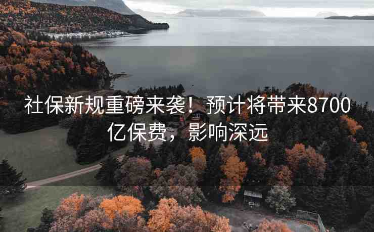 社保新規(guī)重磅來襲！預計將帶來8700億保費，影響深遠