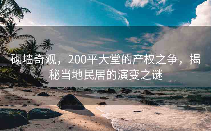 砌墻奇觀，200平大堂的產(chǎn)權(quán)之爭(zhēng)，揭秘當(dāng)?shù)孛窬拥难葑冎i